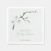 Pastel blauw bloemenjongen baby shower servet (Voorkant)