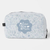 Pastel blauw bloemenpatroon toilettasje (Voorkant)