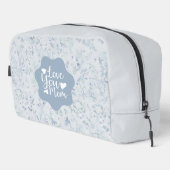 Pastel blauw bloemenpatroon toilettasje (Rechterhoek)