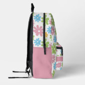  Pastel Blauw Blush Roze Groen Bloempatroon Bedrukte Rugzak (Links)