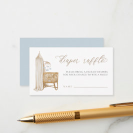 Pastel Blauw Boho Baby Brunch Luier Raffle Informatiekaartje