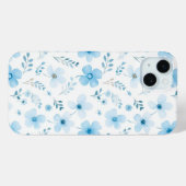 Pastel Blauw Boho Bloemen Bloemen Patroon Case-Mate iPhone Case (Achterkant (horizontaal))