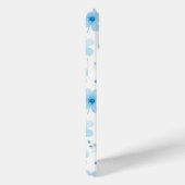 Pastel Blauw Boho Bloemen Bloemen Patroon Case-Mate iPhone Case (Achterkant / Rechts)