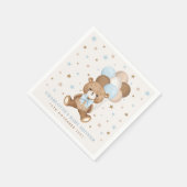 Pastel Blauw Bruin Teddy Bear Balloons Baby shower Servet (Hoek)