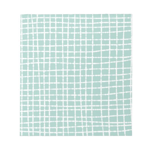 Pastel Blauw Check Patroon Delicate en Functioneel Notitieblok (Voorkant)