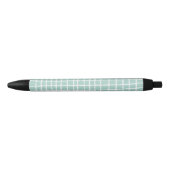 Pastel Blauw Check Patroon Vloeiend en Stijlvol Zwarte Inkt Pen (Voorkant)