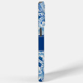 Pastel Blauw Chinees bloemenpatroonnaam Case-Mate iPhone Case (Achterkant / Rechts)