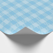 Pastel Blauw Controleer Gingham Pattern Cadeaupapier (Hoek)