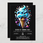 Pastel Blauw Custom Boy Ice Cream Verjaardag Kaart (Voorkant / Achterkant)