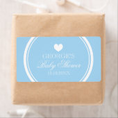 Pastel blauw DIY baby shower waterflesetiketten Etiket (Insitu)