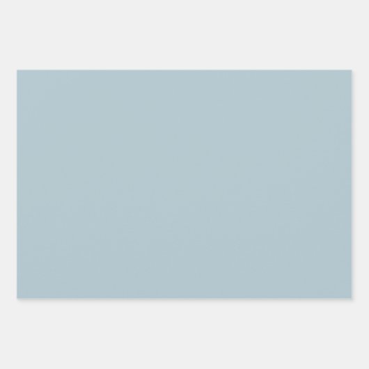 Pastel Blauw Effen Kleur | Klassiek | Elegant Inpakpapier Vel (Voorkant 3)