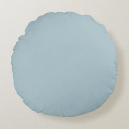 Pastel Blauw Effen Kleur | Klassiek | Elegant Rond Kussen