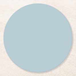 Pastel Blauw Effen Kleur | Klassiek | Elegant Ronde Kartonnen Onderzetter