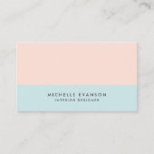 Pastel Blauw en Blush Roze Kleurblok Eenvoudig Visitekaartje (Voorkant)