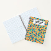 Pastel Blauw en geel abstract patroon  Notitieboek (Binnen)