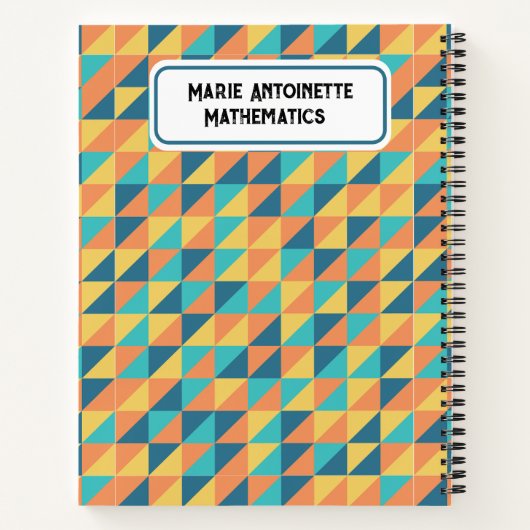 Pastel Blauw en geel abstract patroon Notitieboek (Achterkant)