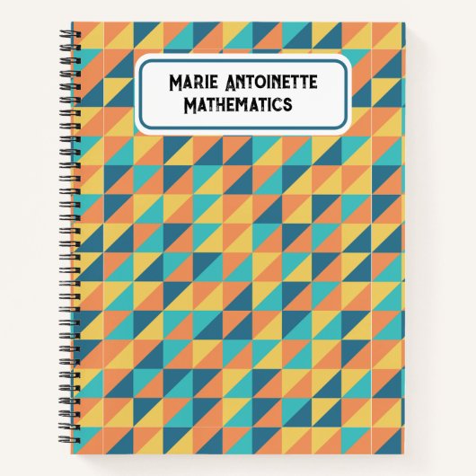 Pastel Blauw en geel abstract patroon  Notitieboek (Voorkant)