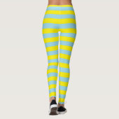 Pastel Blauw en Gele Stripes Leggings (Achterkant)