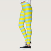 Pastel Blauw en Gele Stripes Leggings (Links)