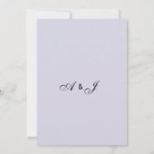 Pastel blauw en goud lavendel roze bloemenbruiloft kaart (Achterkant)