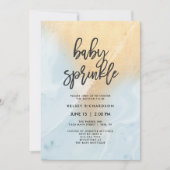 Pastel blauw en goud marmer | Baby-strooi Kaart (Voorkant)