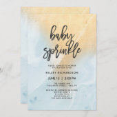 Pastel blauw en goud marmer | Baby-strooi Kaart (Voorkant / Achterkant)