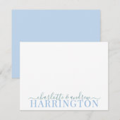 Pastel blauw en groen notitiekaartje (Voorkant / Achterkant)