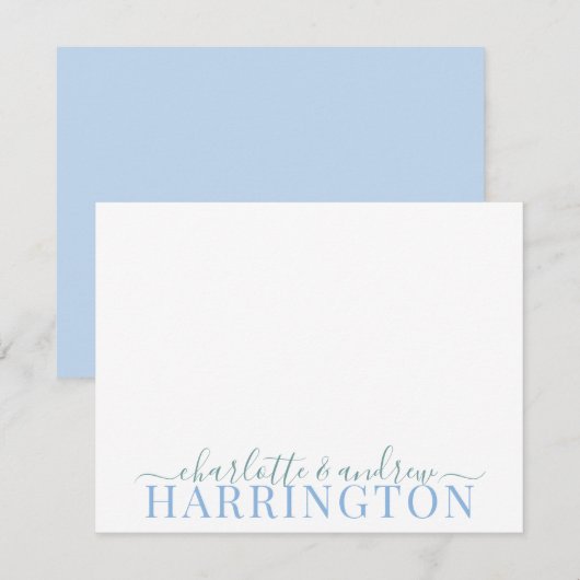 Pastel blauw en groen notitiekaartje (Voorkant / Achterkant)