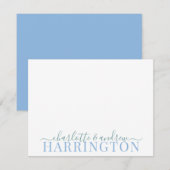 Pastel blauw en groen notitiekaartje (Voorkant / Achterkant)