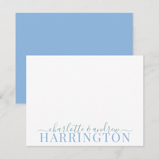 Pastel blauw en groen notitiekaartje (Voorkant / Achterkant)