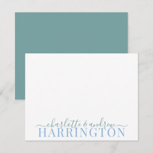 Pastel blauw en groen notitiekaartje