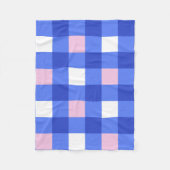 Pastel Blauw en Roze Gingham Check Patroon Fleece Deken (Voorkant)
