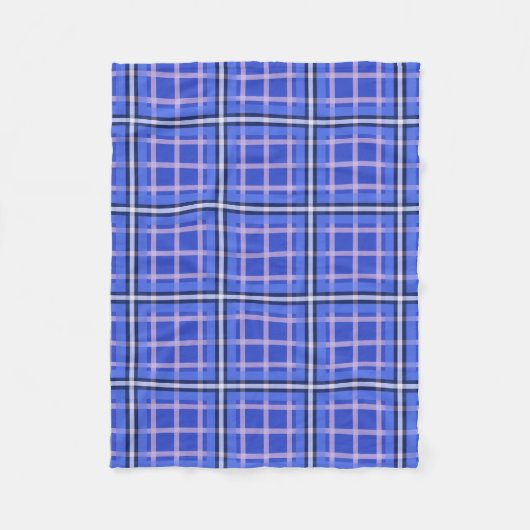Pastel Blauw en Roze Plaid Tartan Naadloos Patroon Fleece Deken (Voorkant)