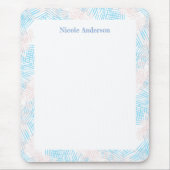 Pastel Blauw- en Roze rand Muismat (Voorkant)