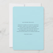 Pastel Blauw en Roze  Roos Botanisch Bedankkaart (Achterkant)