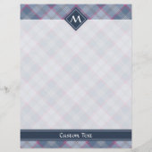 Pastel Blauw en Roze Tartan Flyer (Achterkant)