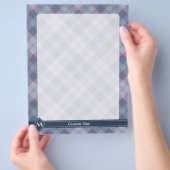 Pastel Blauw en Roze Tartan Flyer (Hand)