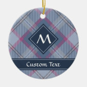 Pastel Blauw en Roze Tartan Keramisch Ornament (Voorkant)