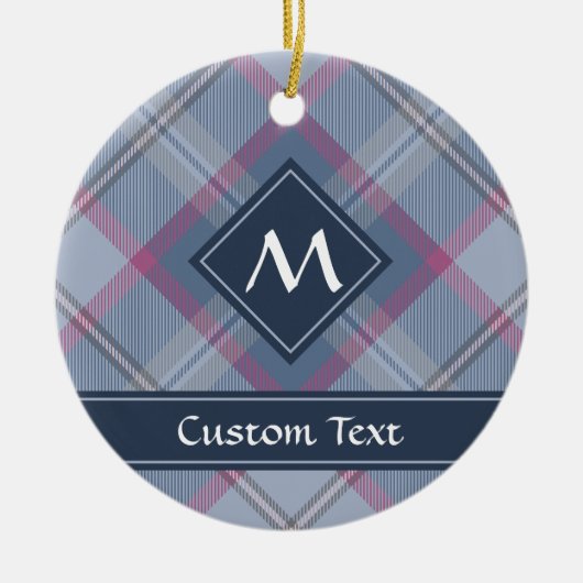 Pastel Blauw en Roze Tartan Keramisch Ornament (Voorkant)