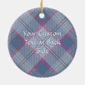 Pastel Blauw en Roze Tartan Keramisch Ornament (Achterkant)