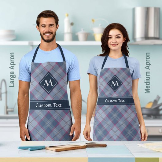 Pastel Blauw en Roze Tartan Schort
