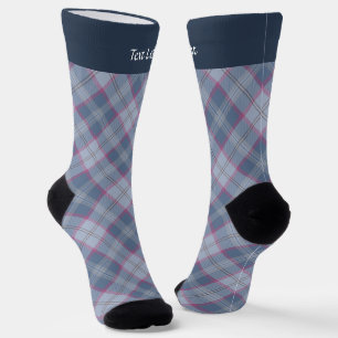 Pastel Blauw en Roze Tartan Sokken