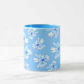 Pastel Blauw en Wit Bloemen Mok (Midden)