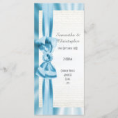 Pastel blauw en wit boog kerk bruiloft programma programmakaart (Voorkant)