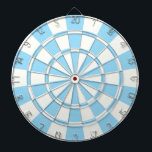 Pastel blauw en wit dartbord<br><div class="desc">Pastel Blue en White Dart Board</div>