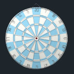 Pastel blauw en wit dartbord<br><div class="desc">Pastel Blue en White Dart Board</div>