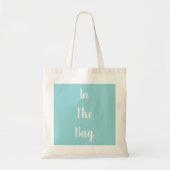 Pastel blauw en wit in de Canvas tas van de Tekst  (Voorkant)