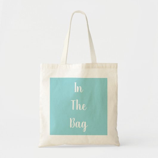 Pastel blauw en wit in de Canvas tas van de Tekst  (Voorkant)