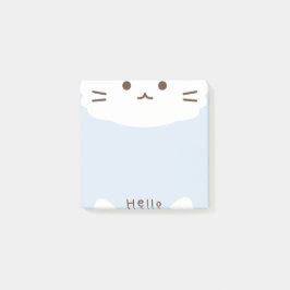 Pastel Blauw en wit Leuke Kat Post-it® Notes