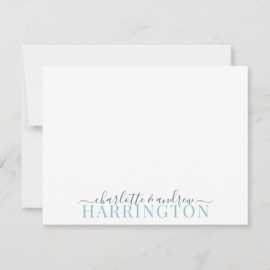 Pastel blauw en zeemacht notitiekaartje (Voorkant)